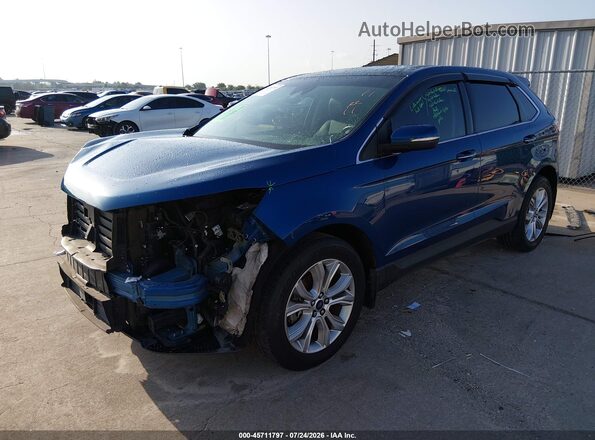 2FMPK3K94LBA54471 2020 FORD EDGE Blue Առջևի ձախ երեք քառորդ տեսարան