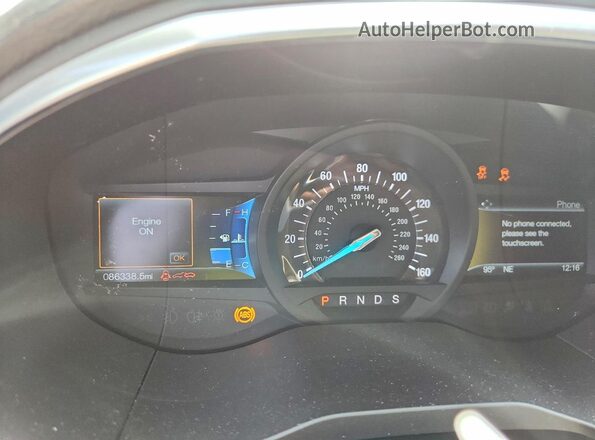2FMPK3K96GBB88419 2016 FORD EDGE Burgundy Вид щитка приладів