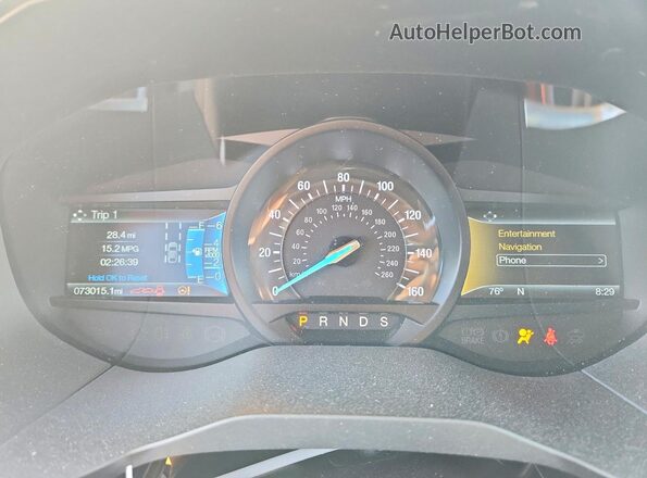 2FMPK3K96JBC62106 2018 FORD EDGE Blue Instrument cluster view