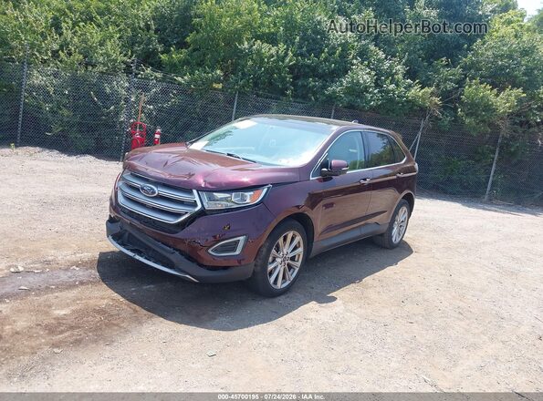 2FMPK3K98JBB98540 2018 FORD EDGE Burgundy Առջևի ձախ երեք քառորդ տեսարան