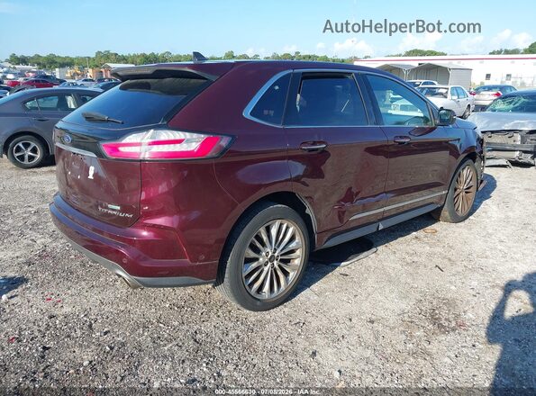 2FMPK3K98LBB24098 2020 FORD EDGE Maroon Trasero derecho