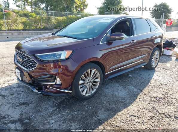 2FMPK3K98LBB24098 2020 FORD EDGE Maroon Vista tres cuartos delantera izquierda