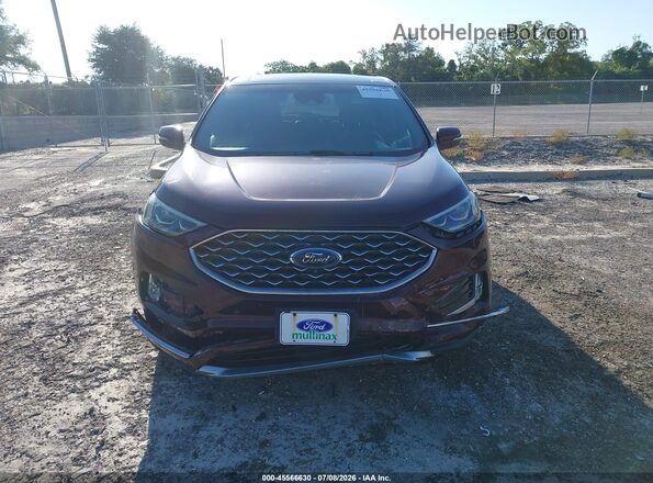 2FMPK3K98LBB24098 2020 FORD EDGE Maroon Vista del cuadro de instrumentos