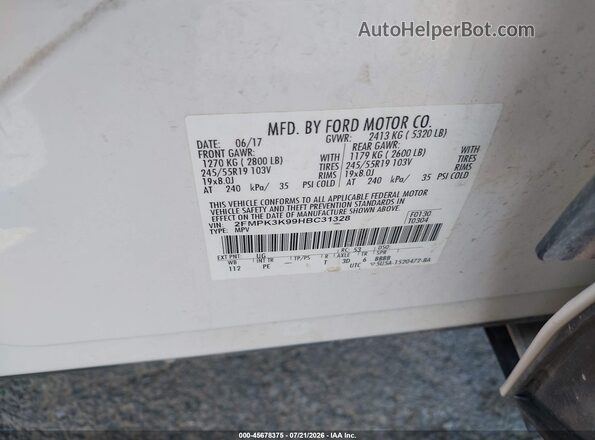 2FMPK3K99HBC31328 2017 FORD EDGE White Вид підкапотного простору