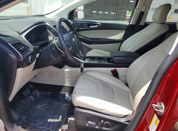 2FMPK3K9XKBB34730 2019 FORD EDGE Red Widok wnętrza z przodu