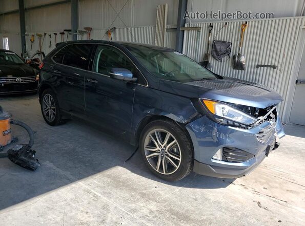2FMPK3K9XKBB61457 2019 FORD EDGE Blue Przód prawy