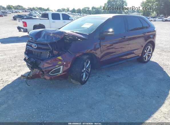 2FMPK4AP1HBB73088 2017 FORD EDGE Maroon Front left