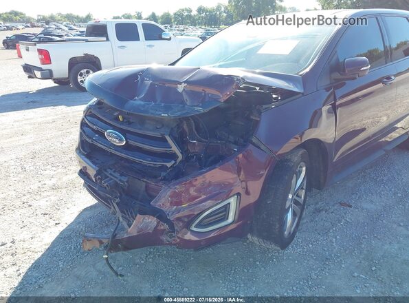 2FMPK4AP1HBB73088 2017 FORD EDGE Maroon Front view