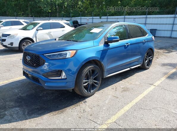 2FMPK4AP1KBB12878 2019 FORD EDGE Blue Vista tres cuartos delantera izquierda