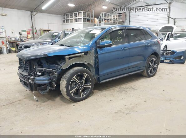 2FMPK4AP1KBC70296 2019 FORD EDGE Blue წინა მარცხენა ხედი სამი მეოთხედიდან
