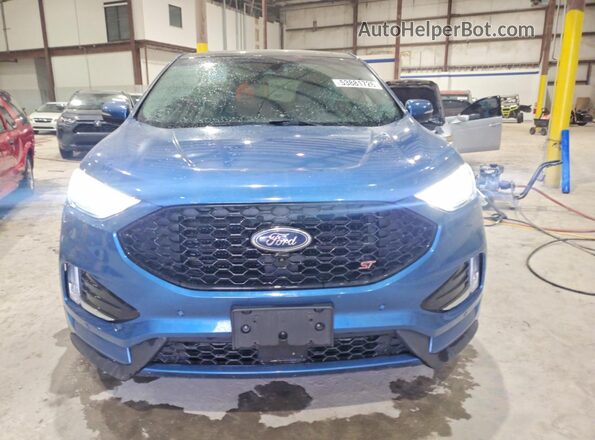 2FMPK4AP2KBB41015 2019 FORD EDGE Blue Вид спереду