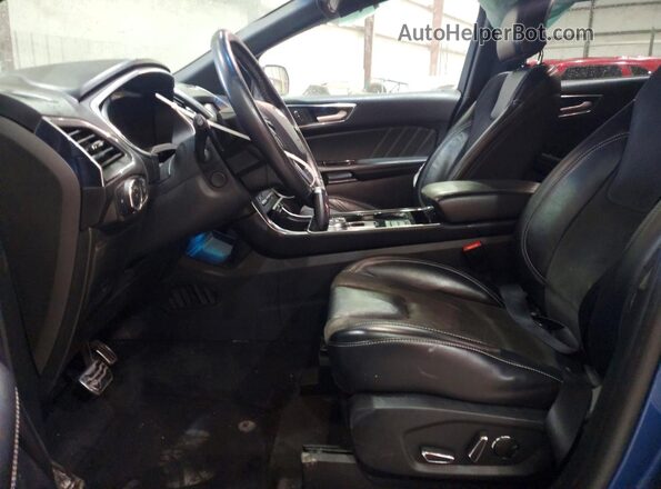 2FMPK4AP2KBB41015 2019 FORD EDGE Blue Вид салону спереду