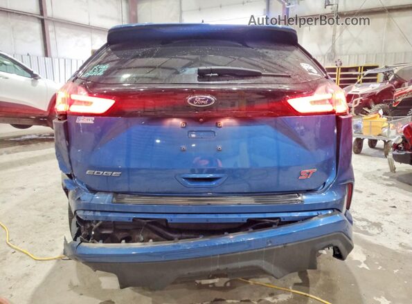 2FMPK4AP2KBB41015 2019 FORD EDGE Blue Вид ззаду