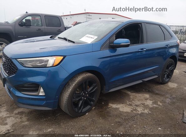 2FMPK4AP3KBB85878 2019 FORD EDGE Blue Przód lewy