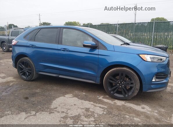 2FMPK4AP3KBB85878 2019 FORD EDGE Blue Widok wnętrza z tyłu