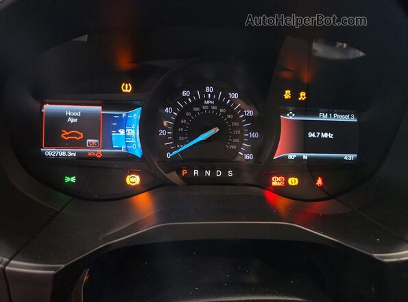 2FMPK4AP4JBC60294 2018 FORD EDGE Maroon Instrument cluster view