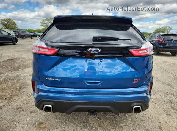 2FMPK4AP5KBC16970 2019 FORD EDGE Blue Widok z tyłu