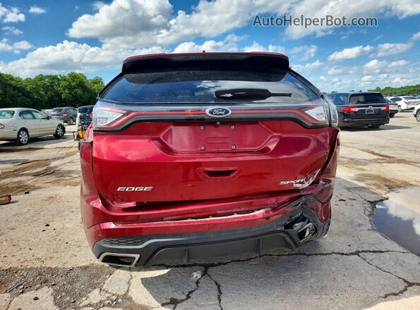 2FMPK4AP7HBB14983 2017 FORD EDGE Red უკანა ხედი