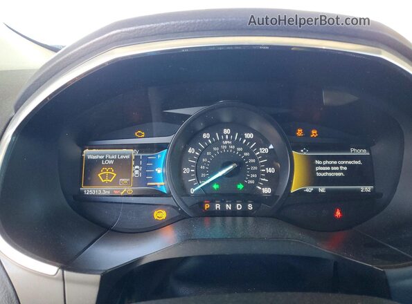 2FMPK4AP8GBB32925 2016 FORD EDGE Black Вид щитка приладів