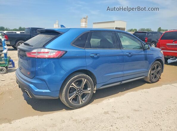2FMPK4APXKBB01085 2019 FORD EDGE Blue Rear right
