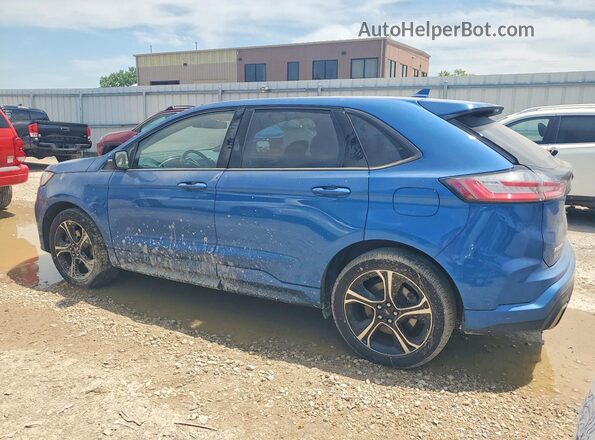 2FMPK4APXKBB01085 2019 FORD EDGE Blue Rear left