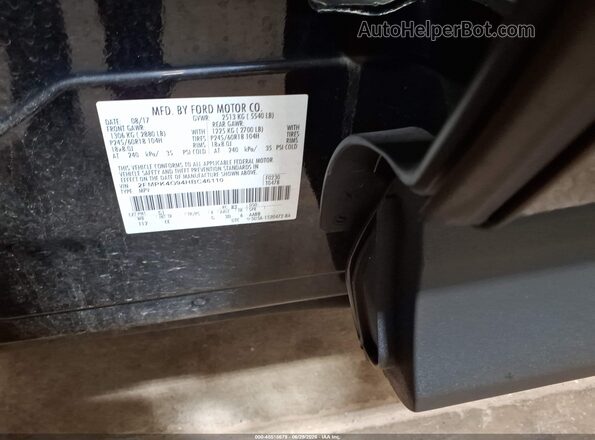2FMPK4G94HBC46110 2017 FORD EDGE Black Widok komory silnika