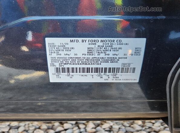 2FMPK4G9XRBA55163 2024 FORD EDGE Gray Vista interior de 360 grados