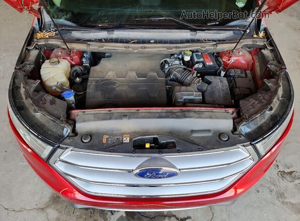 2FMPK4J80HBC31801 2017 FORD EDGE Red Вид задньої частини салону