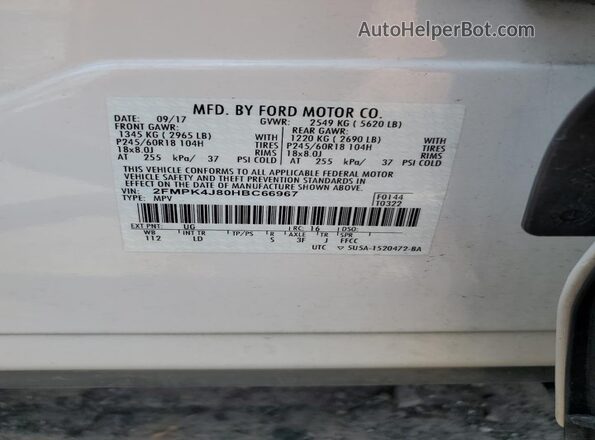 2FMPK4J80HBC66967 2017 FORD EDGE White VIN sticker view