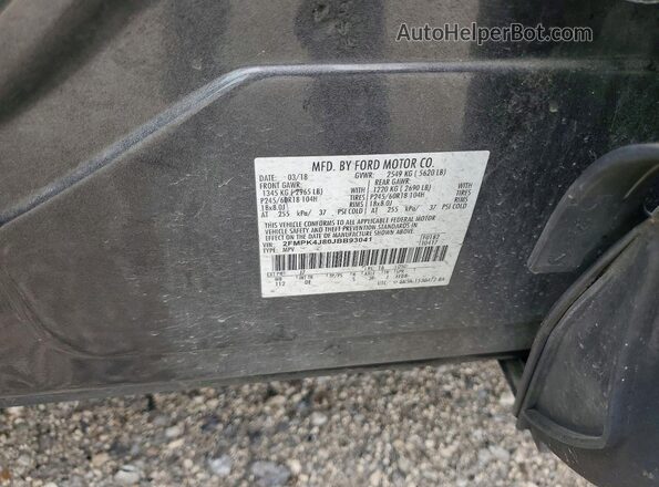 2FMPK4J80JBB93041 2018 FORD EDGE Gray Vista de la etiqueta del VIN