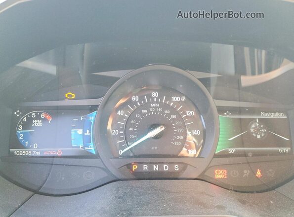2FMPK4J89HBC34454 2017 FORD EDGE Maroon Instrument cluster view