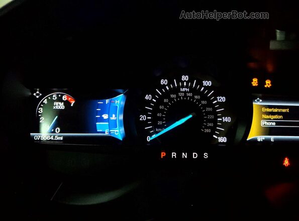 2FMPK4J90HBC64614 2017 FORD EDGE Красный Вид щитка приборов