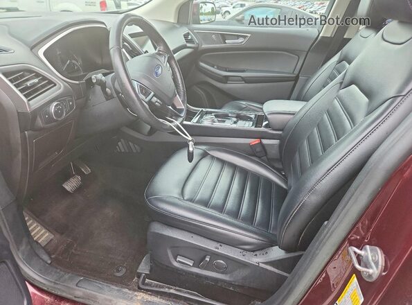 2FMPK4J90KBB86357 2019 FORD EDGE Burgundy წინა სალონის ხედი