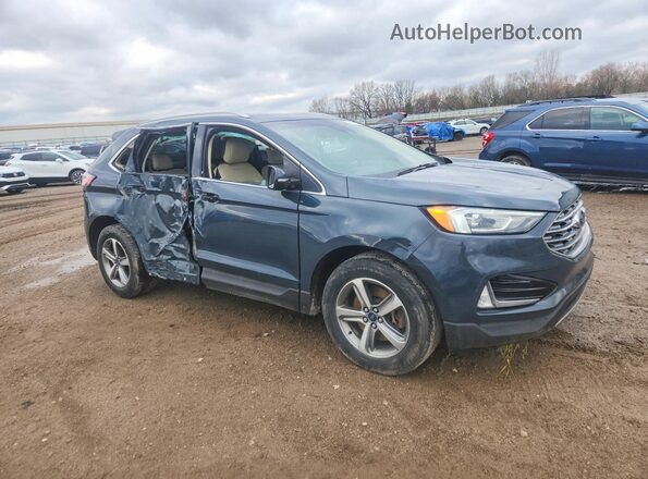 2FMPK4J90KBC19437 2019 FORD EDGE Синий Передняя правая четверть