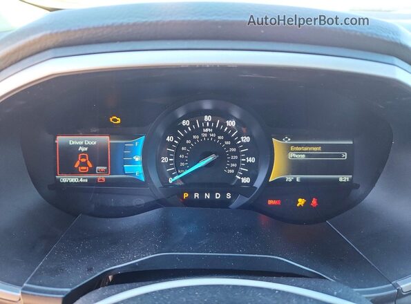 2FMPK4J90KBC30969 2019 FORD EDGE White Vista del cuadro de instrumentos