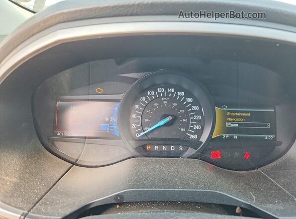2FMPK4J91GBC38778 2016 FORD EDGE Blue Widok zestawu wskaźników