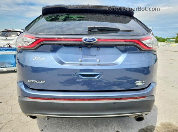 2FMPK4J91JBC42305 2018 FORD EDGE Blue უკანა ხედი