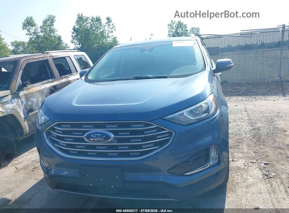 2FMPK4J92KBC33484 2019 FORD EDGE Blue Вид щитка приладів