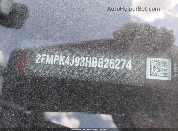 2FMPK4J93HBB26274 2017 FORD EDGE Бордовый Вид подкапотного пространства