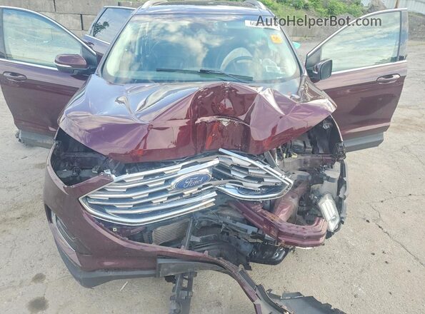 2FMPK4J93KBB18974 2019 FORD EDGE Burgundy ძრავის განყოფილების ხედი