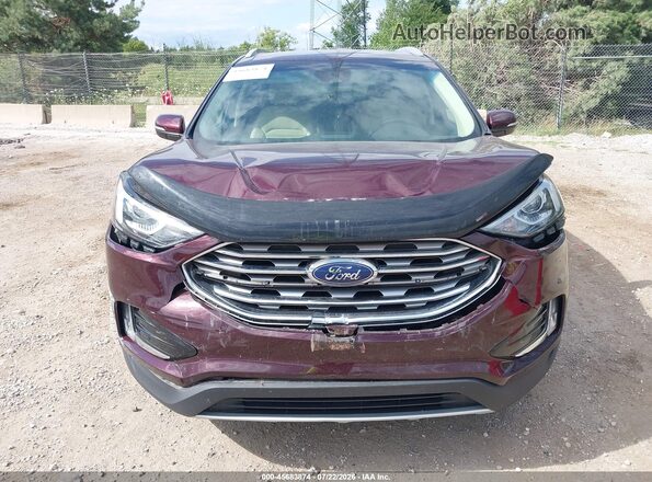 2FMPK4J93KBC00641 2019 FORD EDGE Burgundy Widok zestawu wskaźników