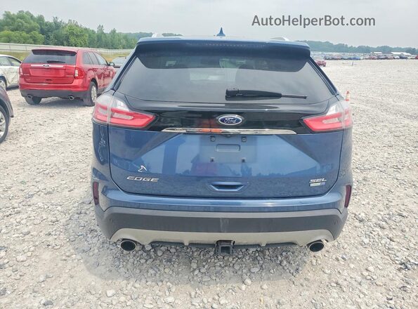 2FMPK4J95KBC60923 2019 FORD EDGE Blue Вид ззаду