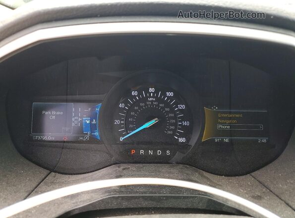 2FMPK4J95LBB65053 2020 FORD EDGE Gray ხელსაწყოთა პანელის ხედი