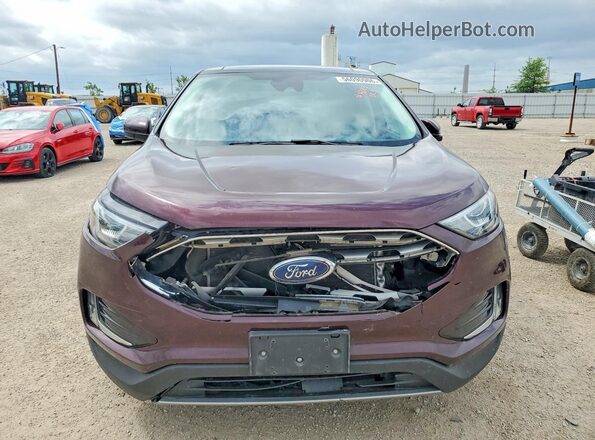 2FMPK4J95NBA36927 2022 FORD EDGE Maroon Вид спереду