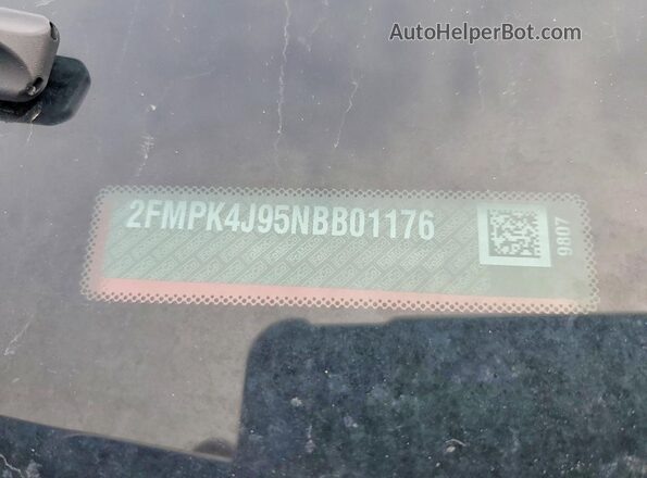 2FMPK4J95NBB01176 2022 FORD EDGE Red VIN კოდის სტიკერის ხედი
