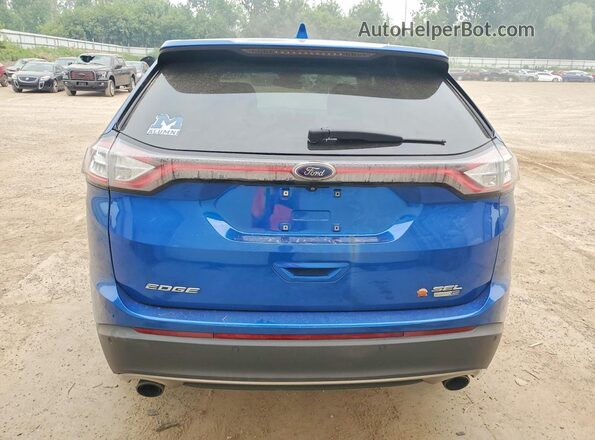 2FMPK4J96JBB57637 2018 FORD EDGE Синий Вид сзади