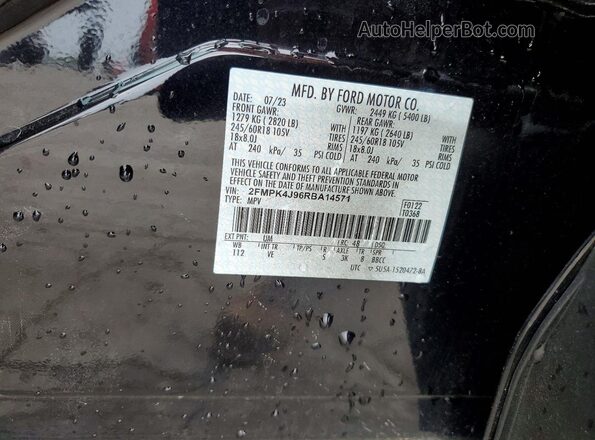 2FMPK4J96RBA14571 2024 FORD EDGE Черный Панорамный вид салона 360°