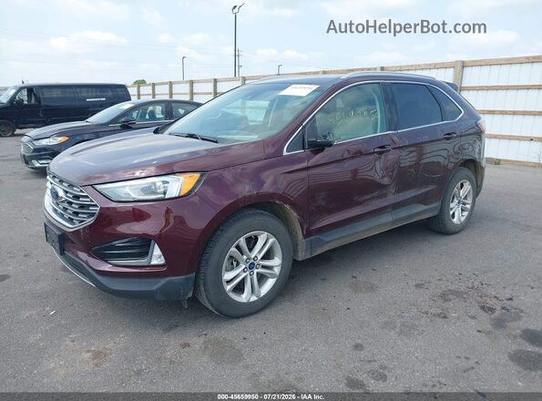 2FMPK4J97KBB69653 2019 FORD EDGE Burgundy წინა მარცხენა ხედი სამი მეოთხედიდან