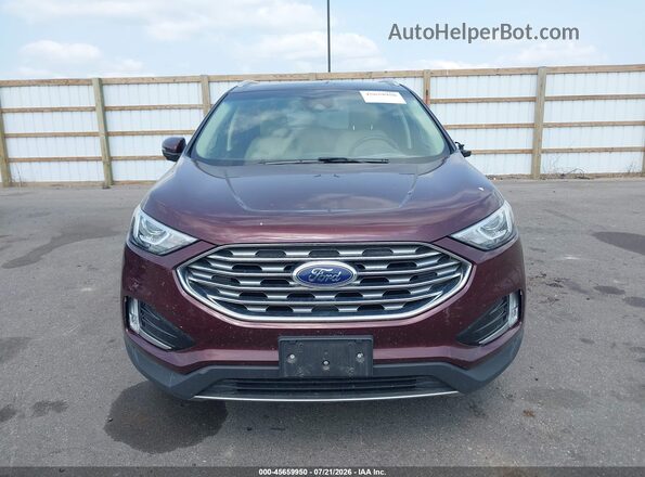 2FMPK4J97KBB69653 2019 FORD EDGE Burgundy ხელსაწყოთა პანელის ხედი