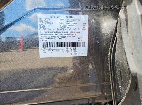 2FMPK4J97LBA66055 2020 FORD EDGE Gray VIN կոդի պիտակի տեսք